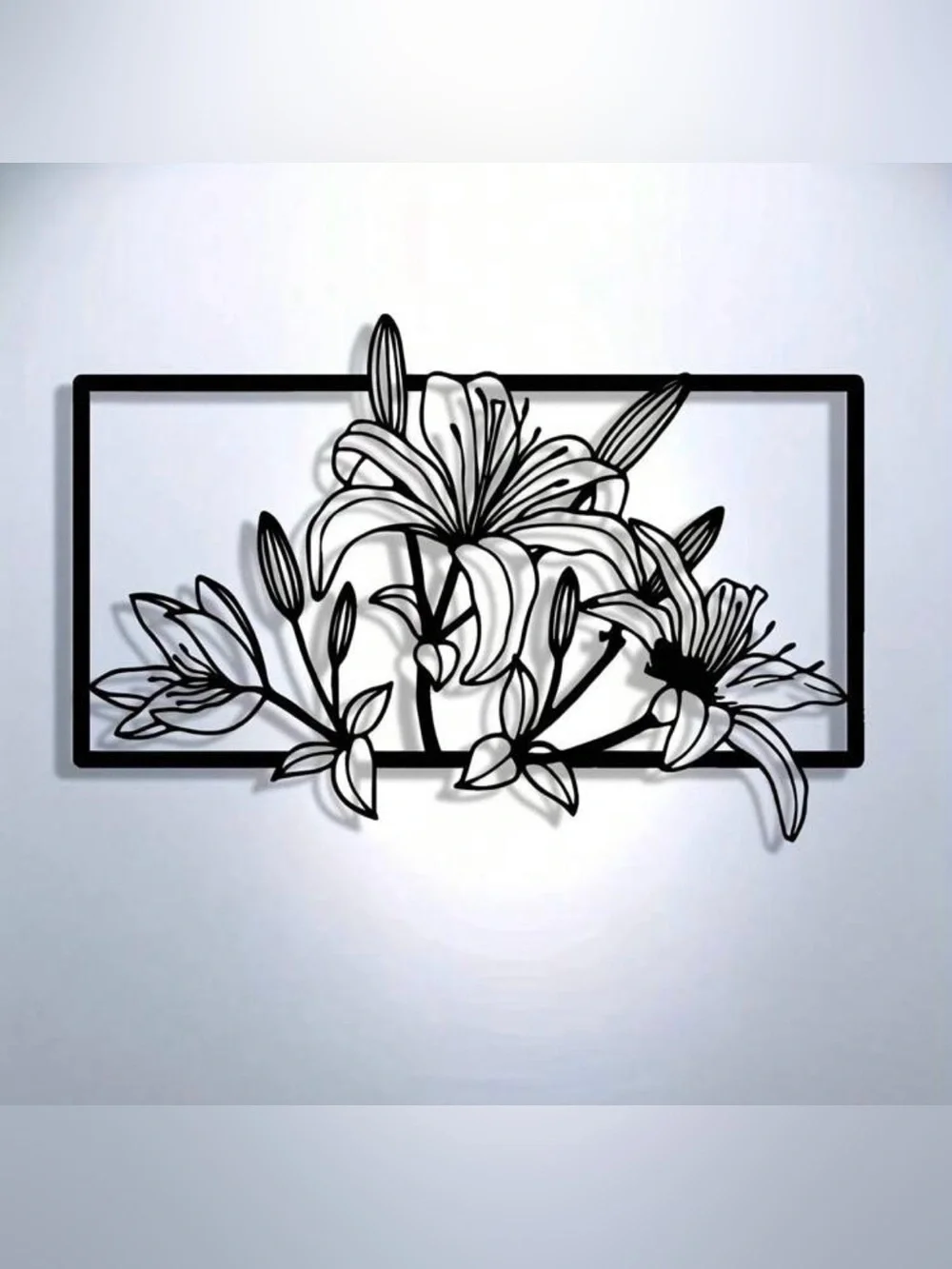 Elegant Metal Lily Flower Wall Decor, Multipurpose Indoor/Outdoor Wall Hanging